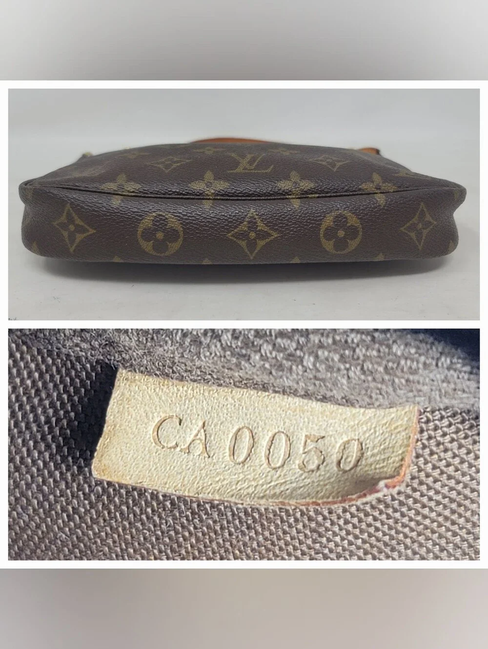 Louis Vuitton Pochette Accessoires Monogram Canvas Clutch Hand Bag Vintage Auth